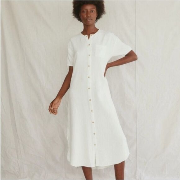 Sister Kate Dresses & Skirts - Sister Katie 100% Organic Cotton Button Front Maxi Marianne Dress Small